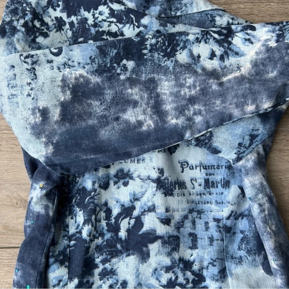 New Direction Sequins Tie  Dye Floral Pattern Blazer - Picture 12 of 14